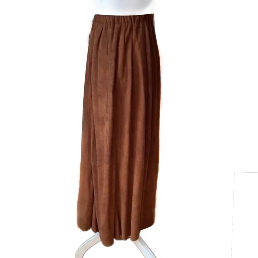 J.McLaughlin Real Suede Midi Skirt Boho A-line Western Flare Women's S Vintage - Picture 5 of 9